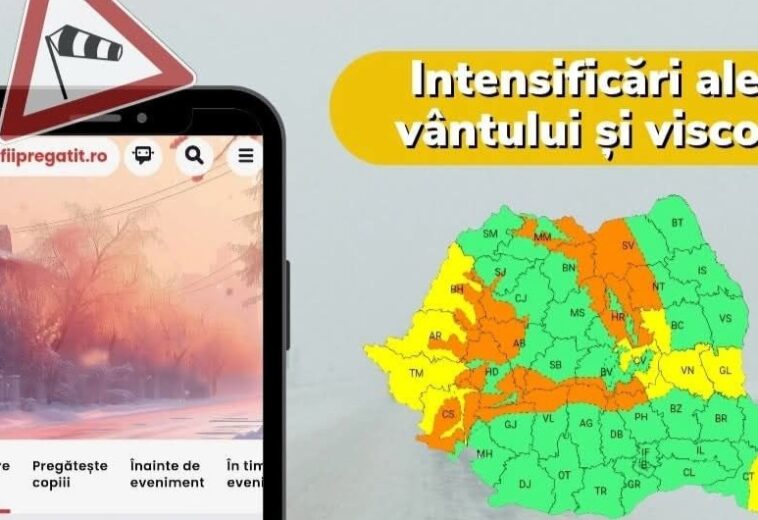 Cod portocaliu de viscol în Maramureș. Vânt de până la 120 km pe oră la munte și avertisment ferm pentru populație