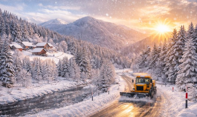 Vremea începe să se încălzească în Maramureș după o noapte cu ger de minus 11 grade la Cavnic și Pasul Prislop
