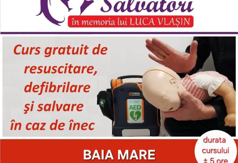 Baia Mare – Curs gratuit de resuscitare, defibrilare și salvare în caz de înec