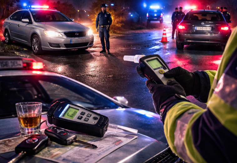 Doi șoferi opriți într-o seară. Unul cu 0,78 mg/l alcool, altul fără permis și cu 0,59 mg/l