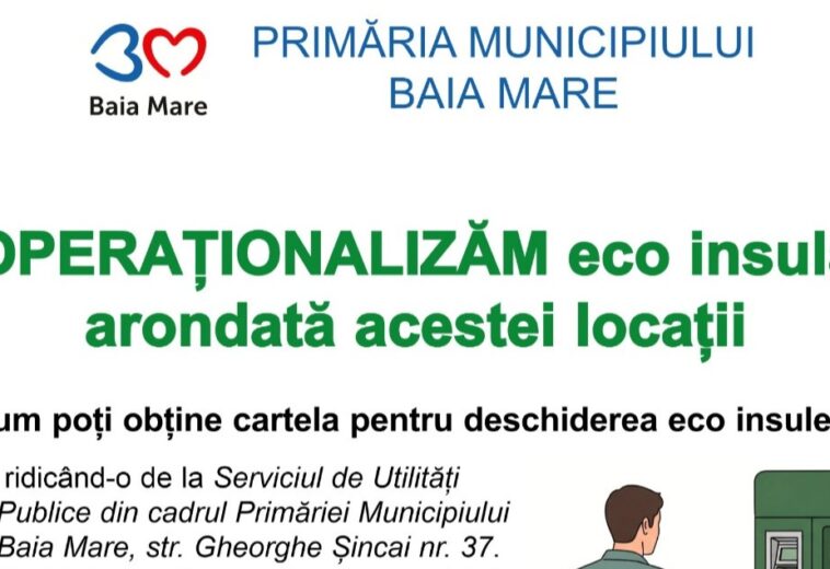 5 eco-insule digitalizate devin funcționale în Baia Mare. De luni, gunoiul se aruncă doar prin folosirea cartelei sau a aplicației