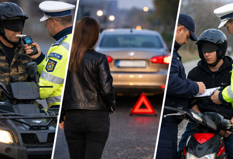 Fără permis, băut pe ATV și mașină radiată din circulație