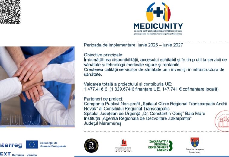 Investiție de aproape 1,5 milioane de euro într-un parteneriat între spitalele din Baia Mare și Uzhgorod. Ce propune proiectul medical lansat de CJ Maramureș