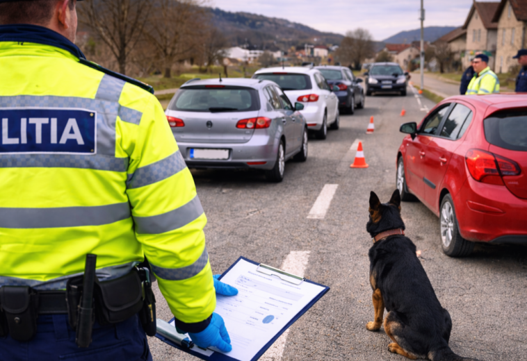 Mașini oprite pe bandă rulantă, în Coltău. Ce sancțiuni au dat polițiștii în doar două ore
