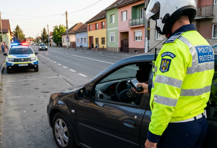 Beat și fără permis, prins la volan în Dumbrăvița