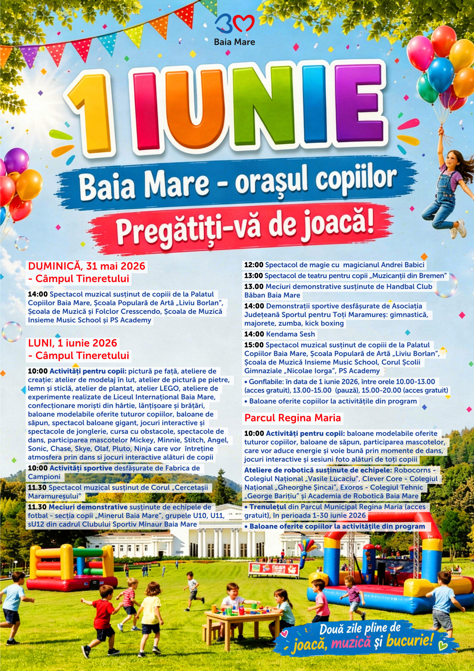 Programul evenimentelor de 1 Iunie