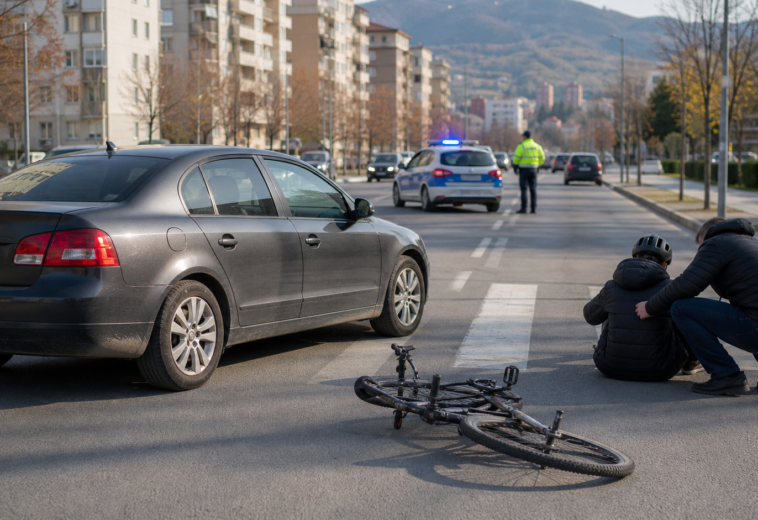 Un biciclist de 17 ani a ajuns la spital după un accident pe trecerea de pietoni