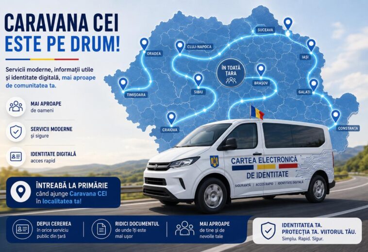 Cartea electronică de identitate se eliberează gratuit până în 2026. Caravana CEI ajunge și în localitățile fără ghișeu de evidență