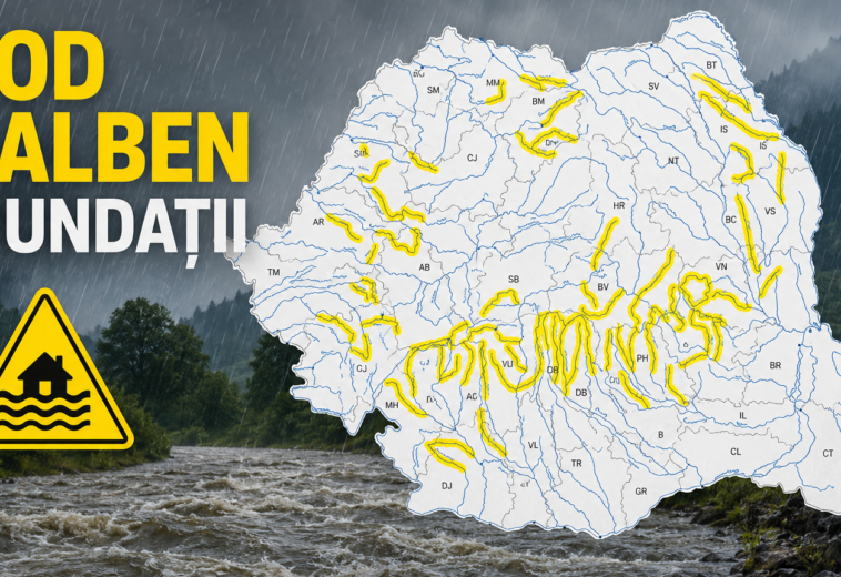 Cod galben de inundații în Maramureș. Râurile vizate și intervalul în care pot apărea probleme