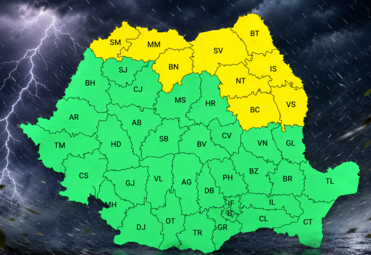 Vremea se strică în Maramureș. Cod galben de vijelii, ploi torențiale și grindină