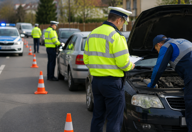 Mașini trase pe dreapta în Cavnic după controalele RAR. Polițiștii au retras mai multe certificate de înmatriculare
