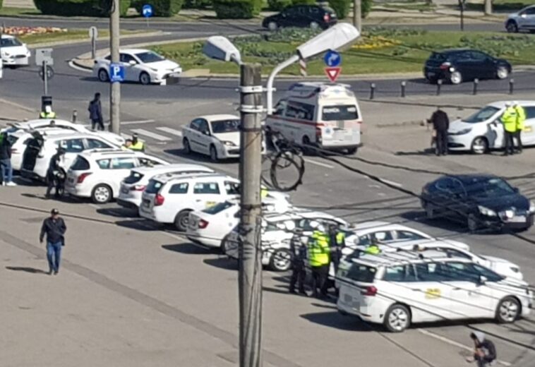 Razie în zona Gării Baia Mare. Taxiurile, luate la verificat de polițiști, inclusiv cu câini specializați