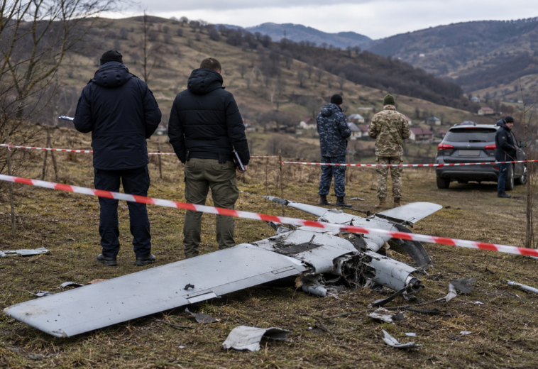 UPDATE. Drona căzută la Băsești, confirmată de Poliție. Aparatul nu avea încărcătură explozivă