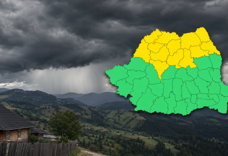 Cod galben de furtuni, vijelii, grindină și ploi torențiale miercuri, în Maramureș
