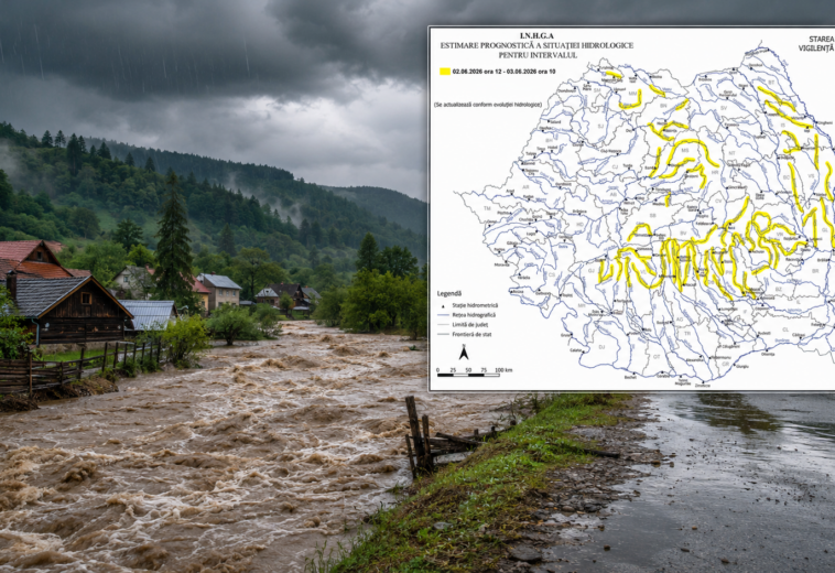 Cod galben de inundații în Maramureș. Iza și Lăpușul rămân sub avertizare până miercuri dimineață
