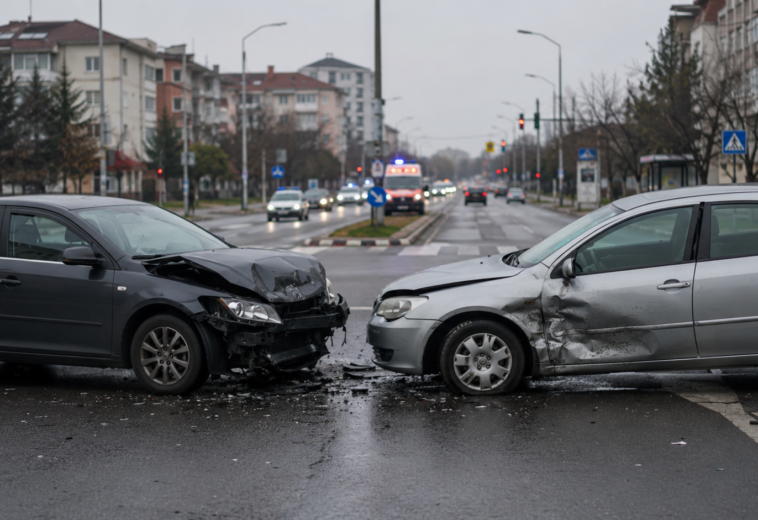 Ghinion – Coliziune pe Bulevardul Unirii. Mașina „nevinovată” nu era înmatriculată. Trei persoane duse la spital