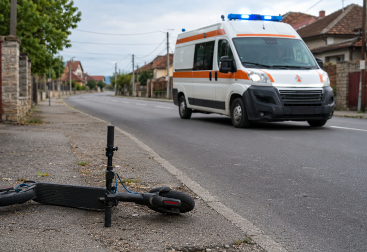 A căzut cu trotineta electrică. Copil de 12 ani din Șomcuta Mare, dus la spital