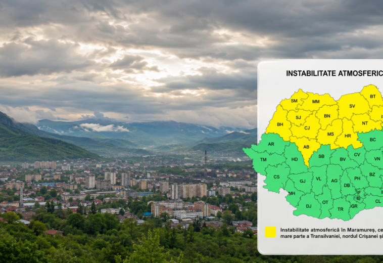 Vremea în Maramureș, 17 iunie. Zi mai răcoroasă, cu ploi locale și Cod galben de furtuni de la prânz