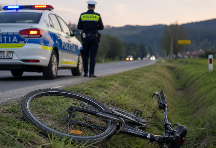 Biciclist din Leordina, transportat la spital după ce a căzut cu bicicleta. Ce au descoperit polițiștii în urma testării