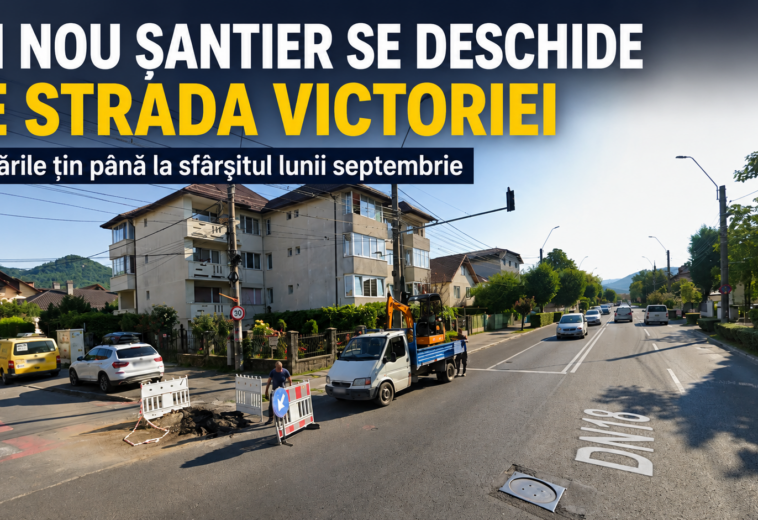 Un nou șantier va bloca parțial strada Victoriei. Lucrările țin până la sfârșitul lunii septembrie