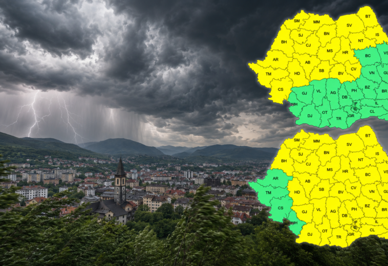 Cod galben de furtuni în Maramureș. Vânt puternic, vijelii și ploi până miercuri seară
