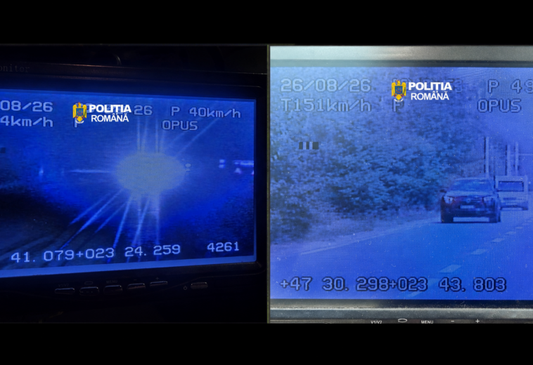 Șofer începător, prins cu 164 km/h în Cicârlău. Altul avea 151 km/h la Cernești