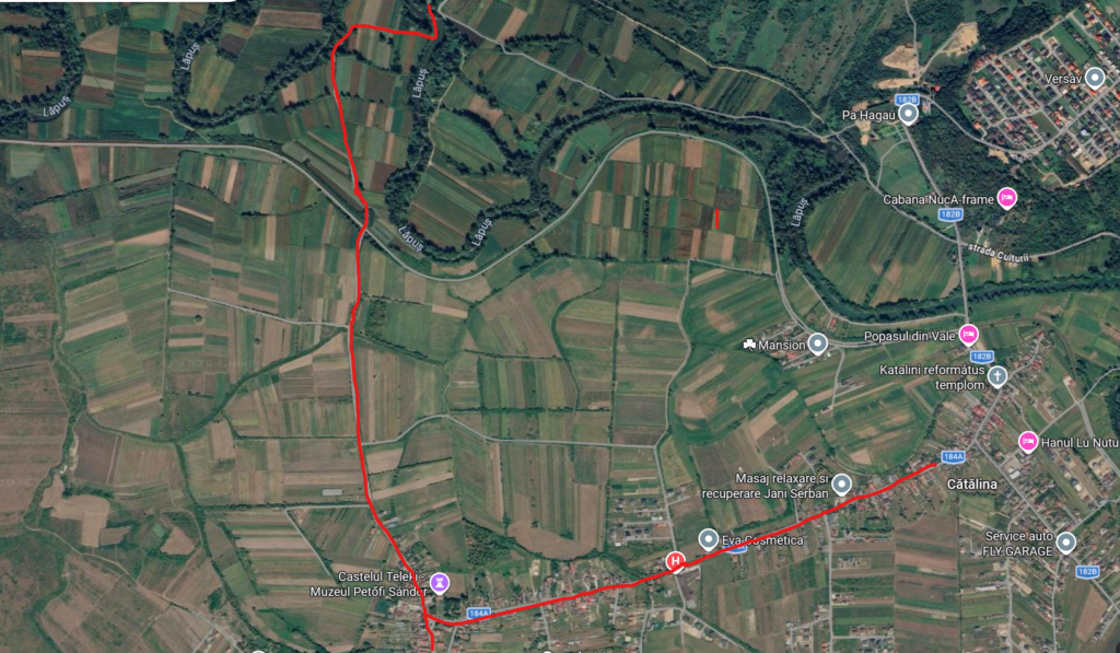 Harta acces traversare Lăpuș - porțiunea Coltău