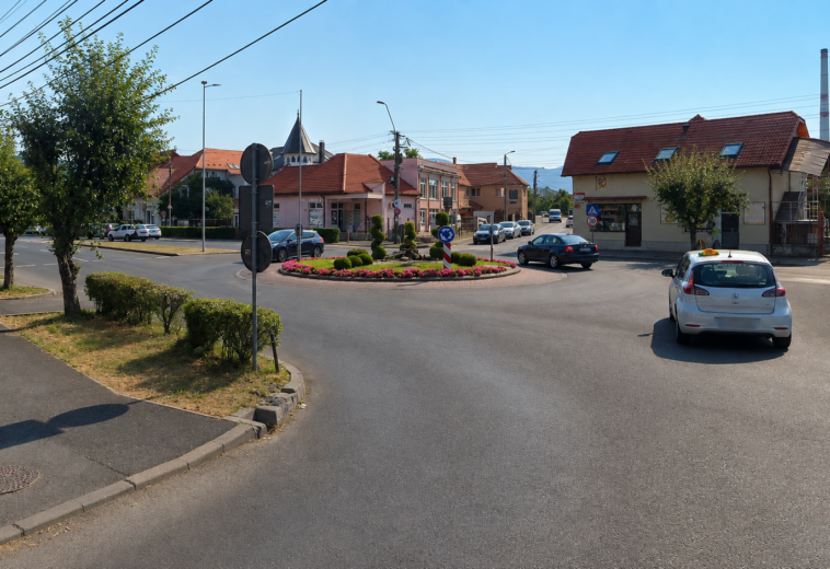 Motociclist rănit după o coliziune într-un sens giratoriu din Baia Mare