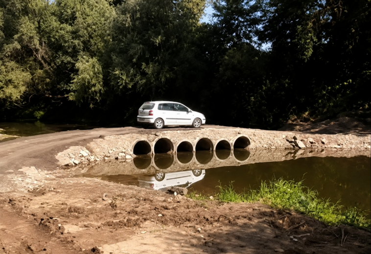 Deși nu este finalizată, șoferii folosesc deja ruta de un milion de lei dintre Mocira și Coltău, de pe râul Lăpuș (VIDEO)