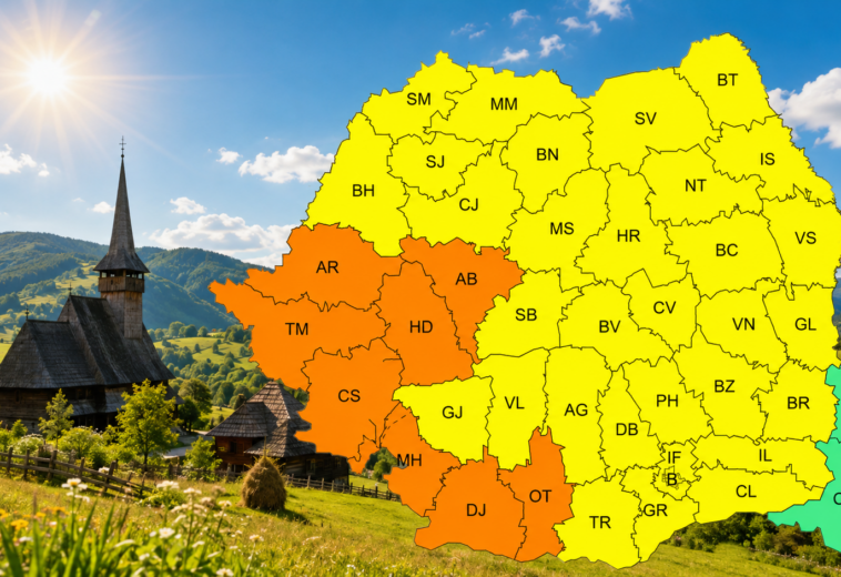 Vremea în Maramureș, 20 august. Cod galben de caniculă, de la ora 10.00