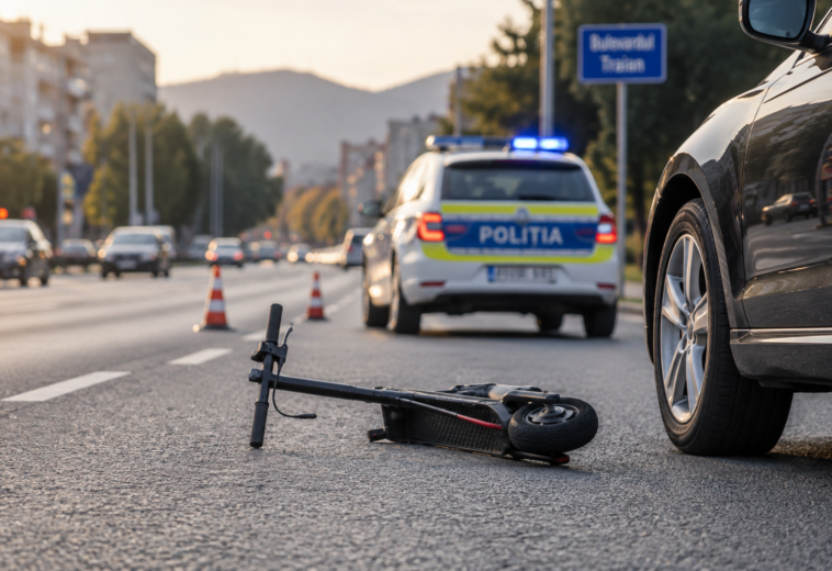 Accident cu trotinetă pe Bulevardul Traian din Baia Mare. Un tânăr de 16 ani a ajuns la spital