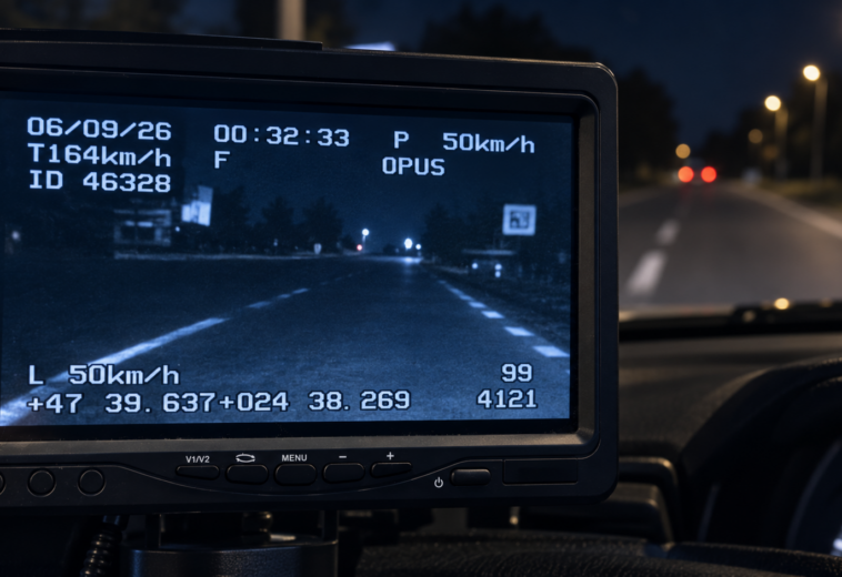 Cu „lămâița” pe parbriz și cu 164 km/h prin Borșa