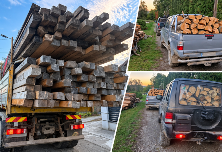 Transporturi de lemn oprite la Săpânța și Sarasău. Peste 16 mc au fost confiscați