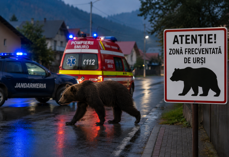 Alertă la Borșa – Urs semnalat pe strada Moldovei. Jandarmii și SMURD au fost trimiși în zonă