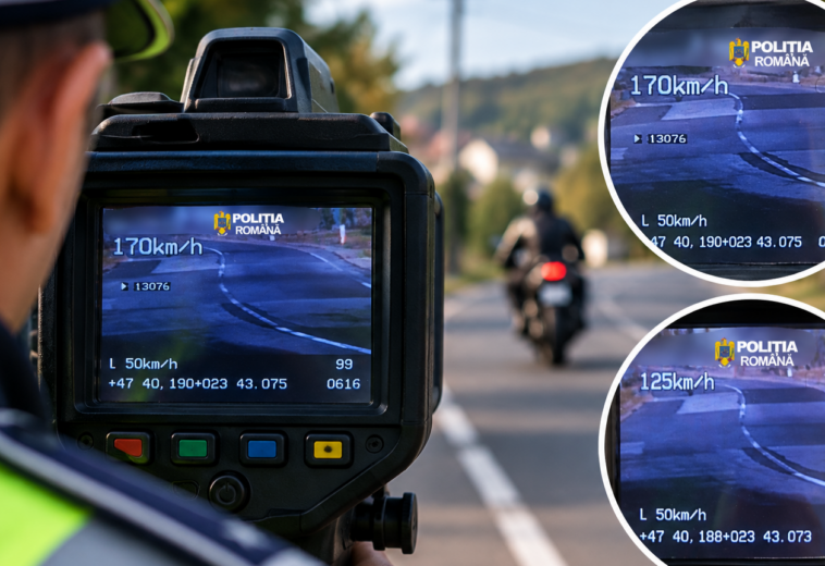 Cu 170 km/h pe motocicletă, prin Baia Sprie. Un alt motociclist a fost prins cu 125 km/h