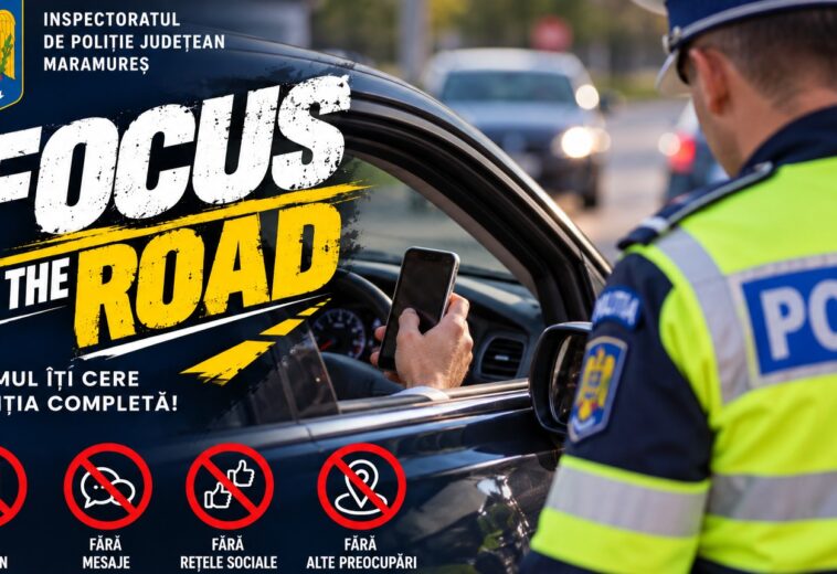 Peste 400 de șoferi și pasageri prinși fără centură sau cu telefonul în mână, în Maramureș